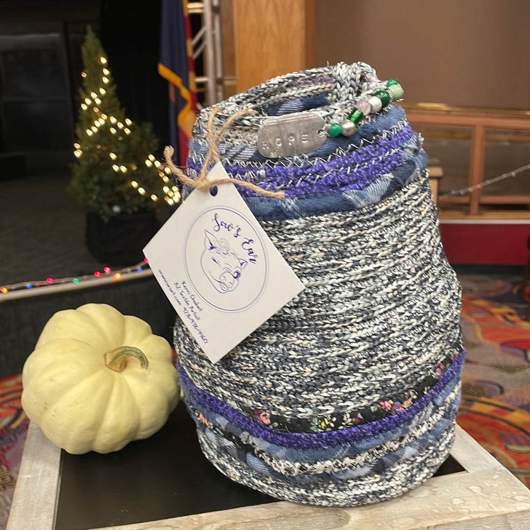 Beehive Blues crossbody vessel