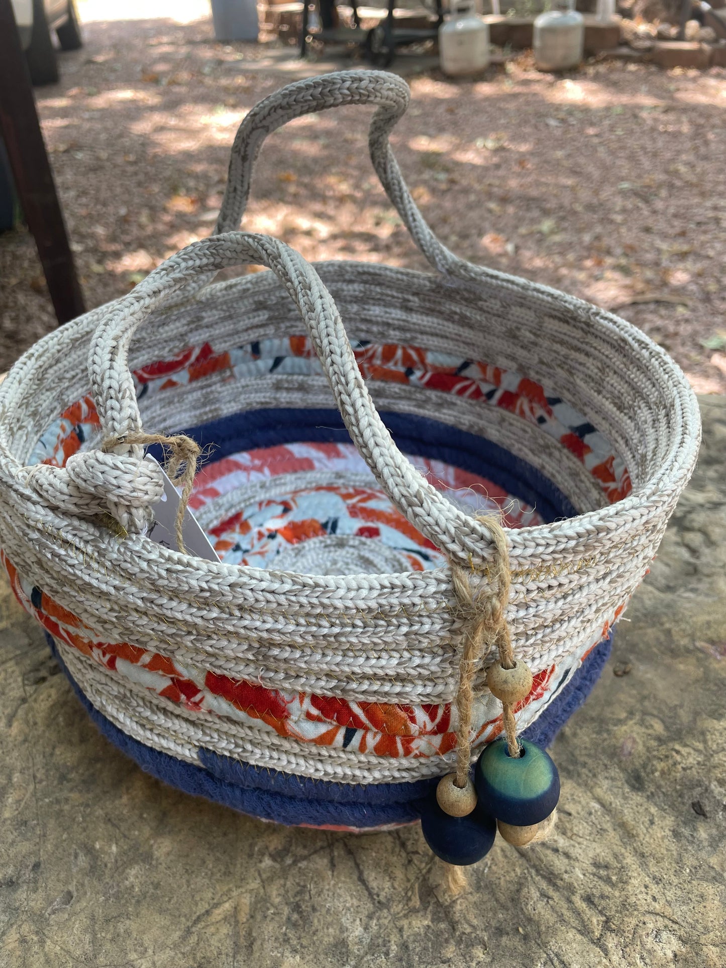 Indigo Sunset rope basket
