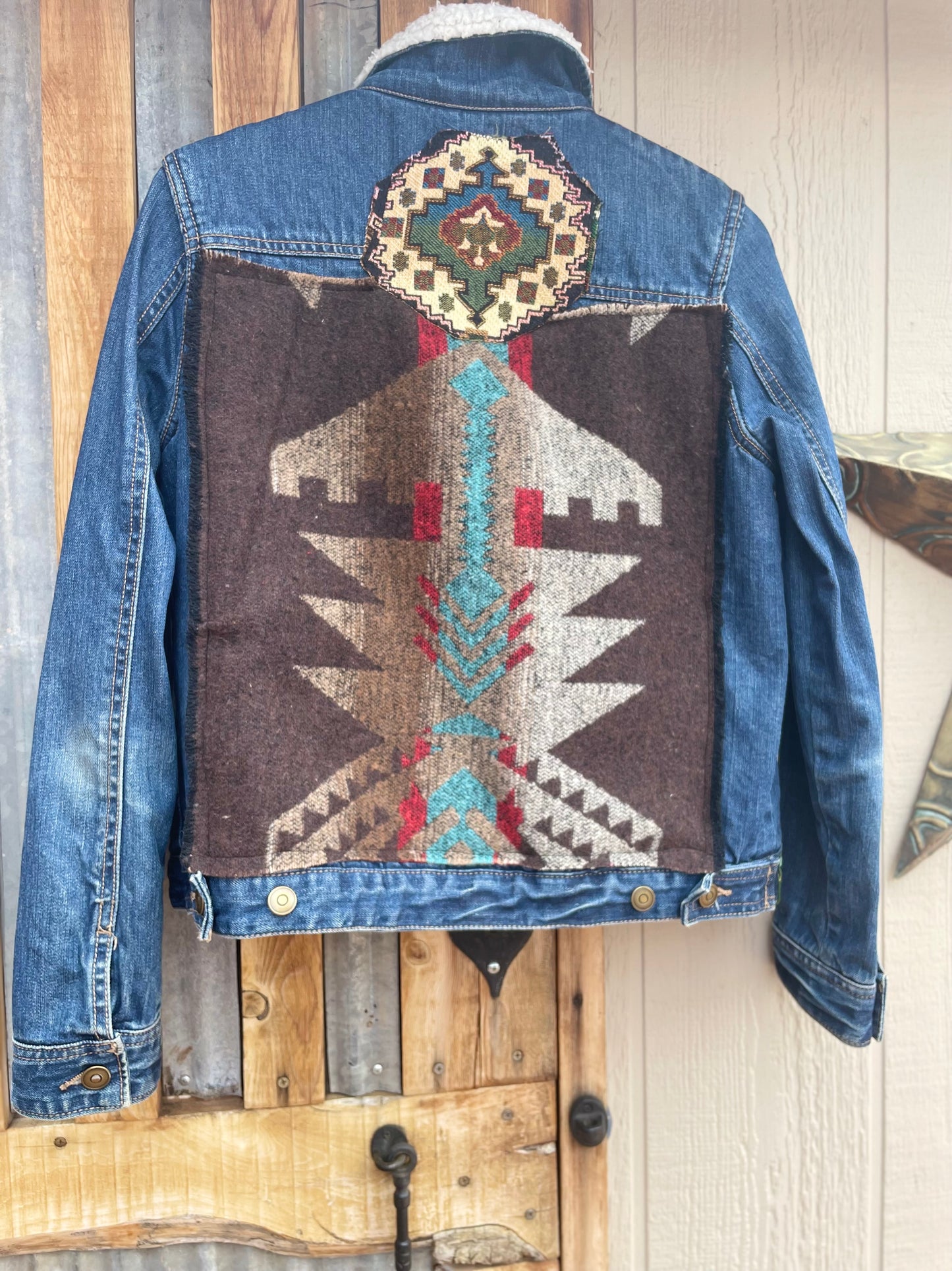 “Pony Show” Re-imagined denim shearling jacket