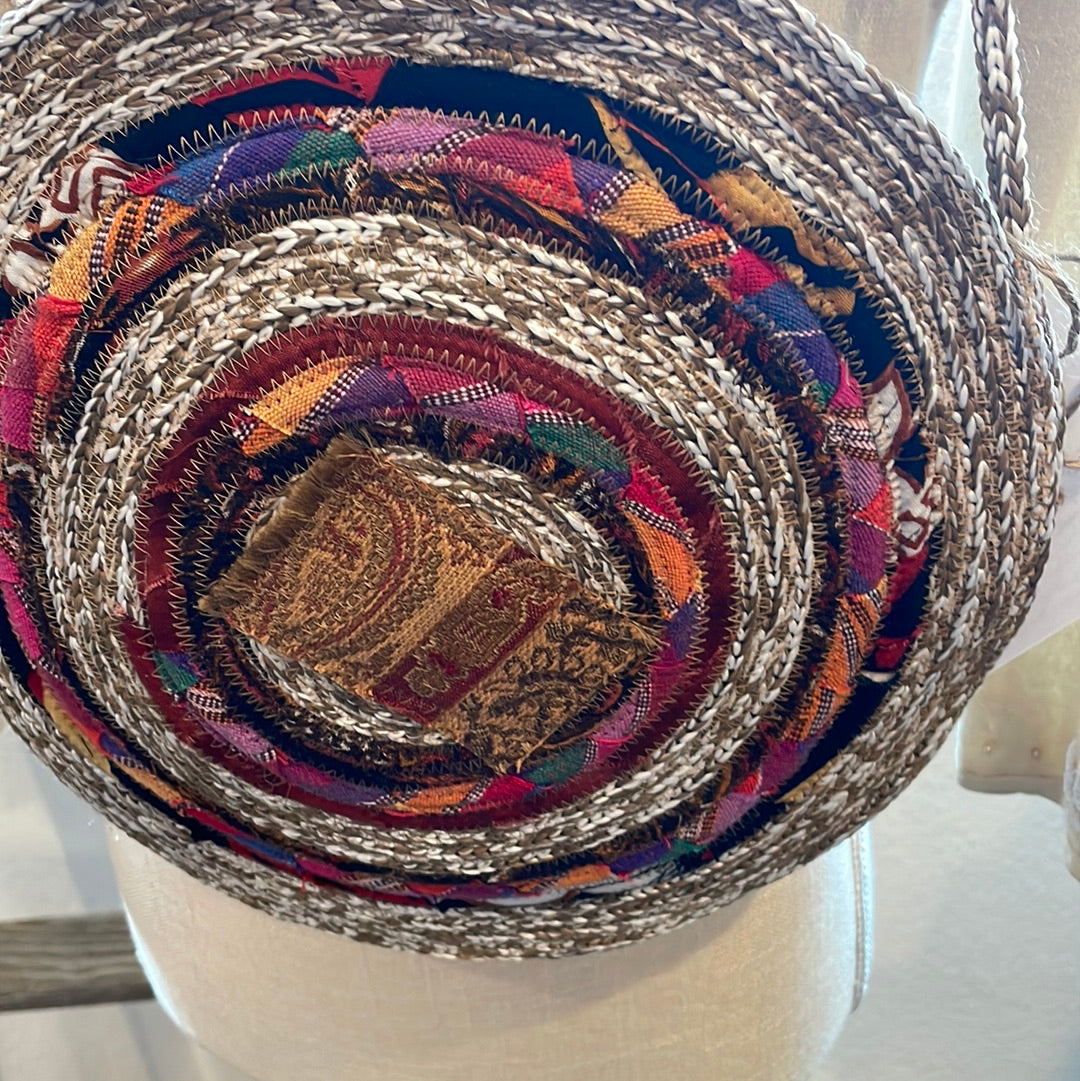 Tribal vibes large crossbody clamshell rope bag