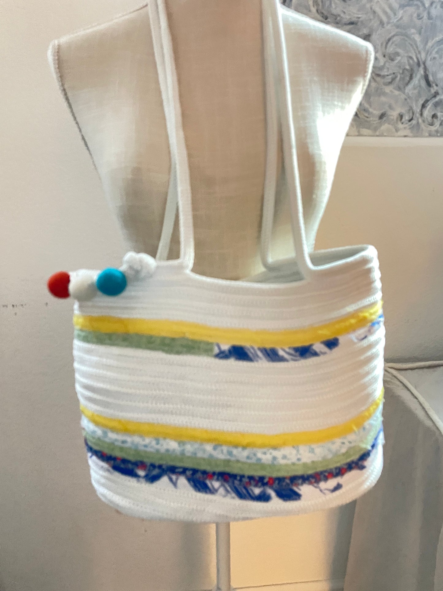 Summer brights rope tote bag