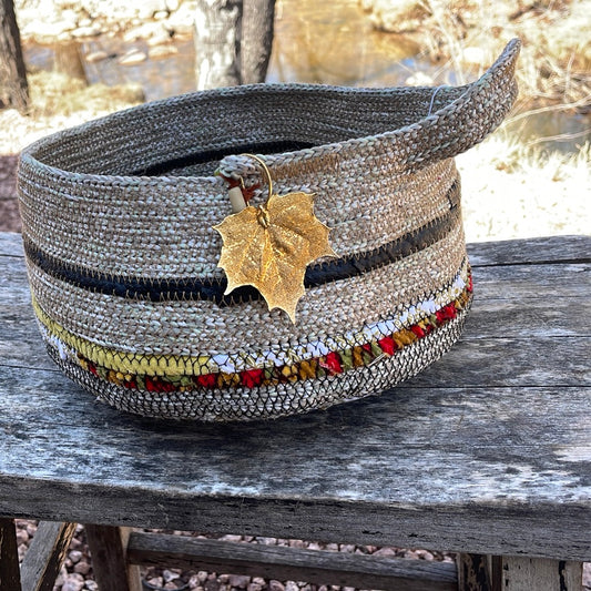 Gold leaf rope basket