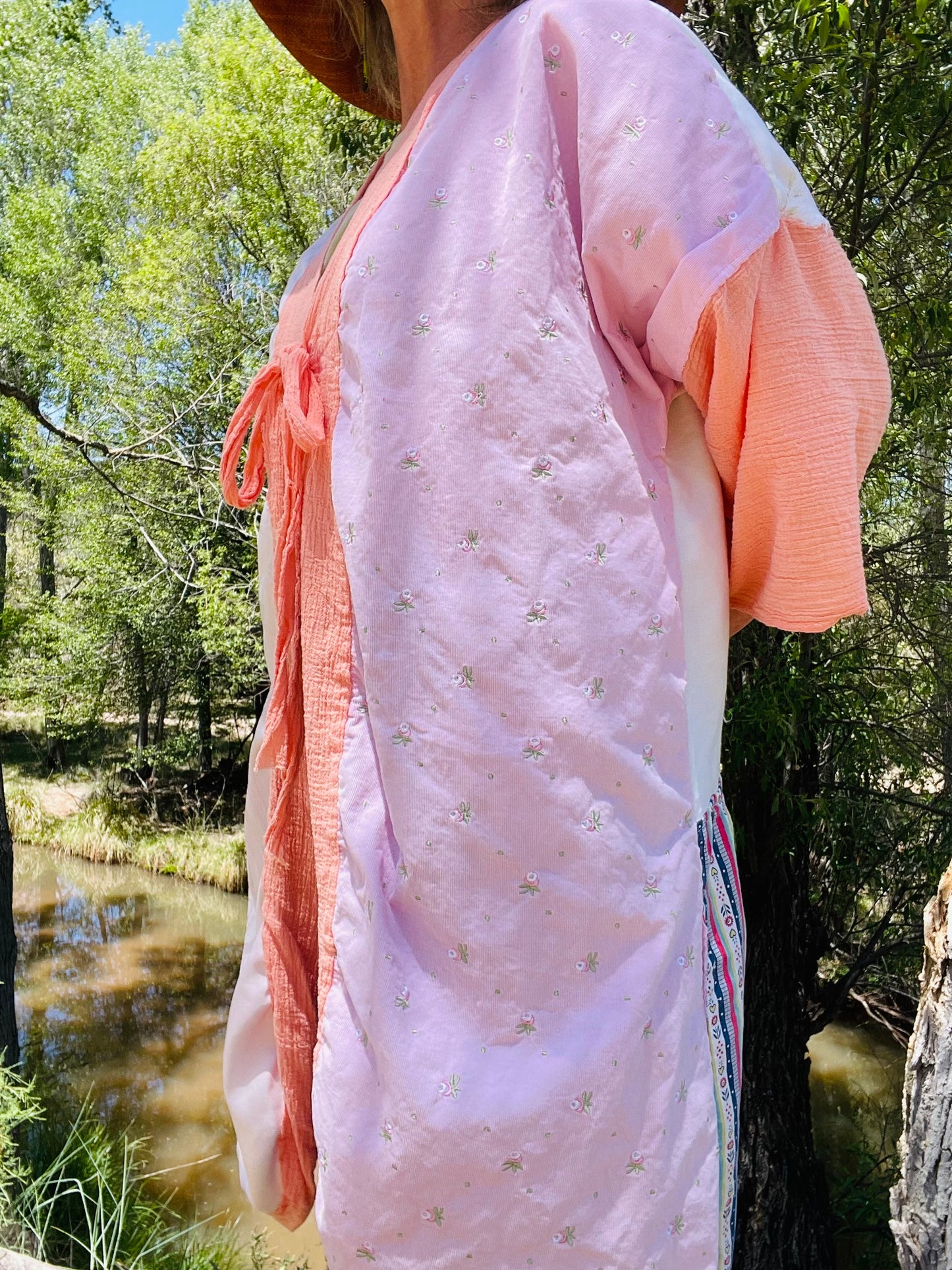 “Peaches” Up-cycled Vintage Kimono