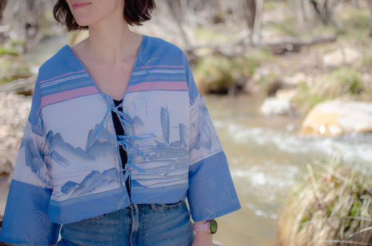 Zen Blues up-cycled cardi