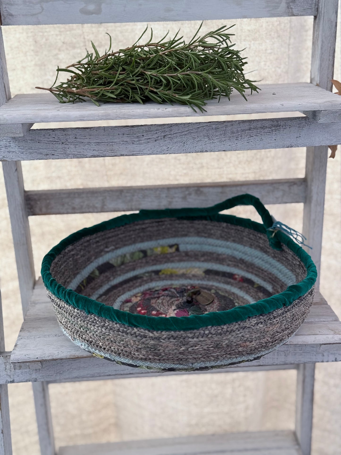 Emerald mist rope basket/ tray