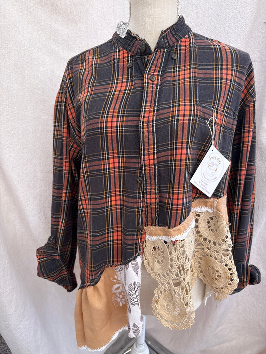 “Thanks for the feels” flannel shirt jacket