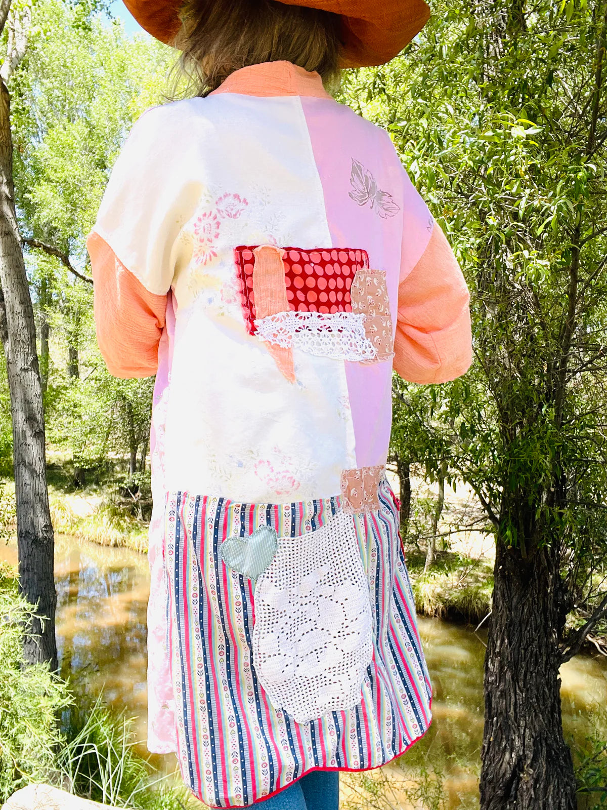 “Peaches” Up-cycled Vintage Kimono