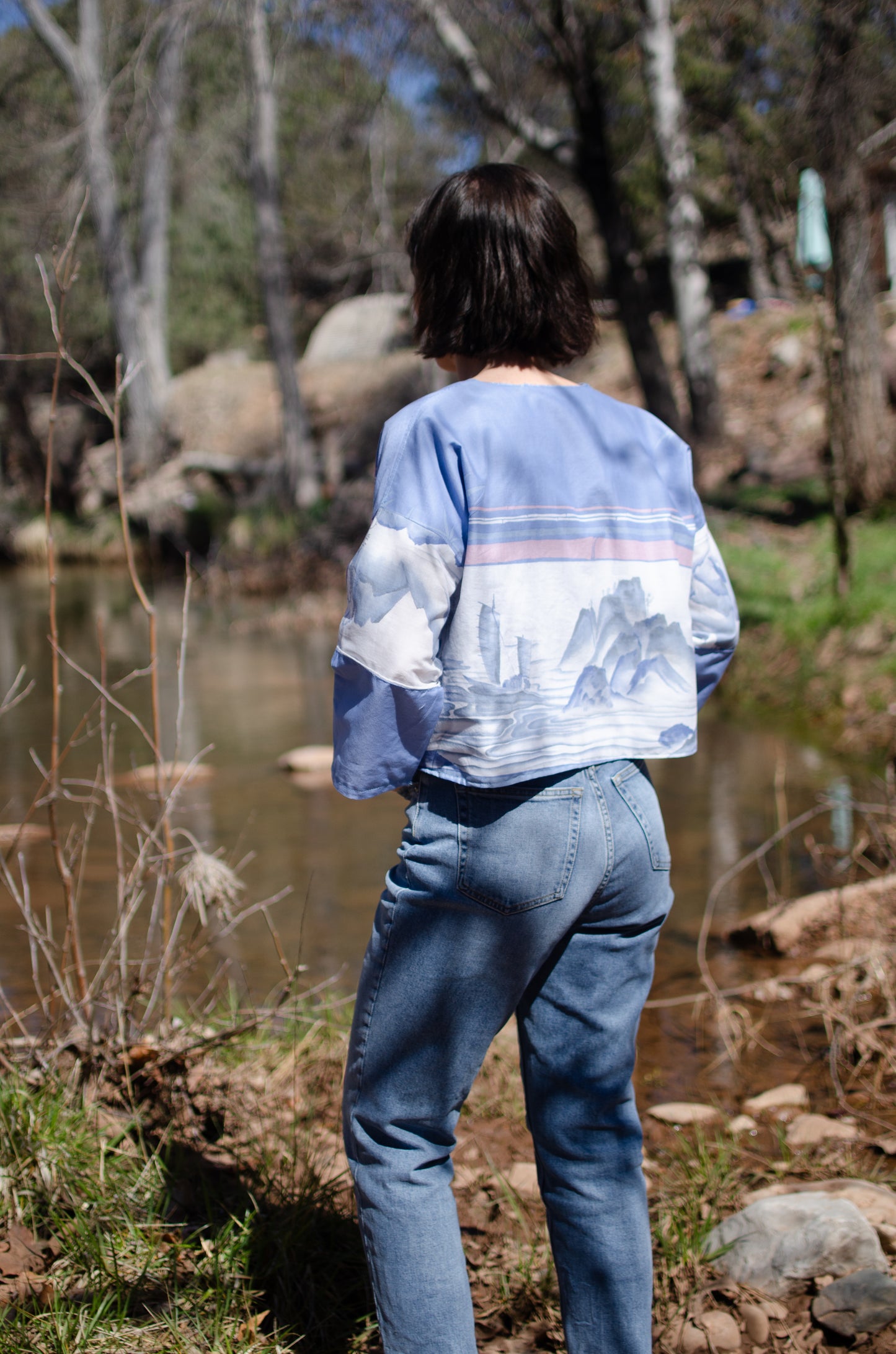 Zen Blues up-cycled cardi