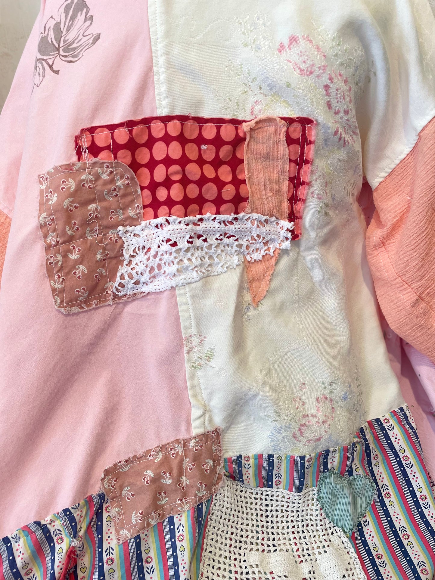 “Peaches” Up-cycled Vintage Kimono