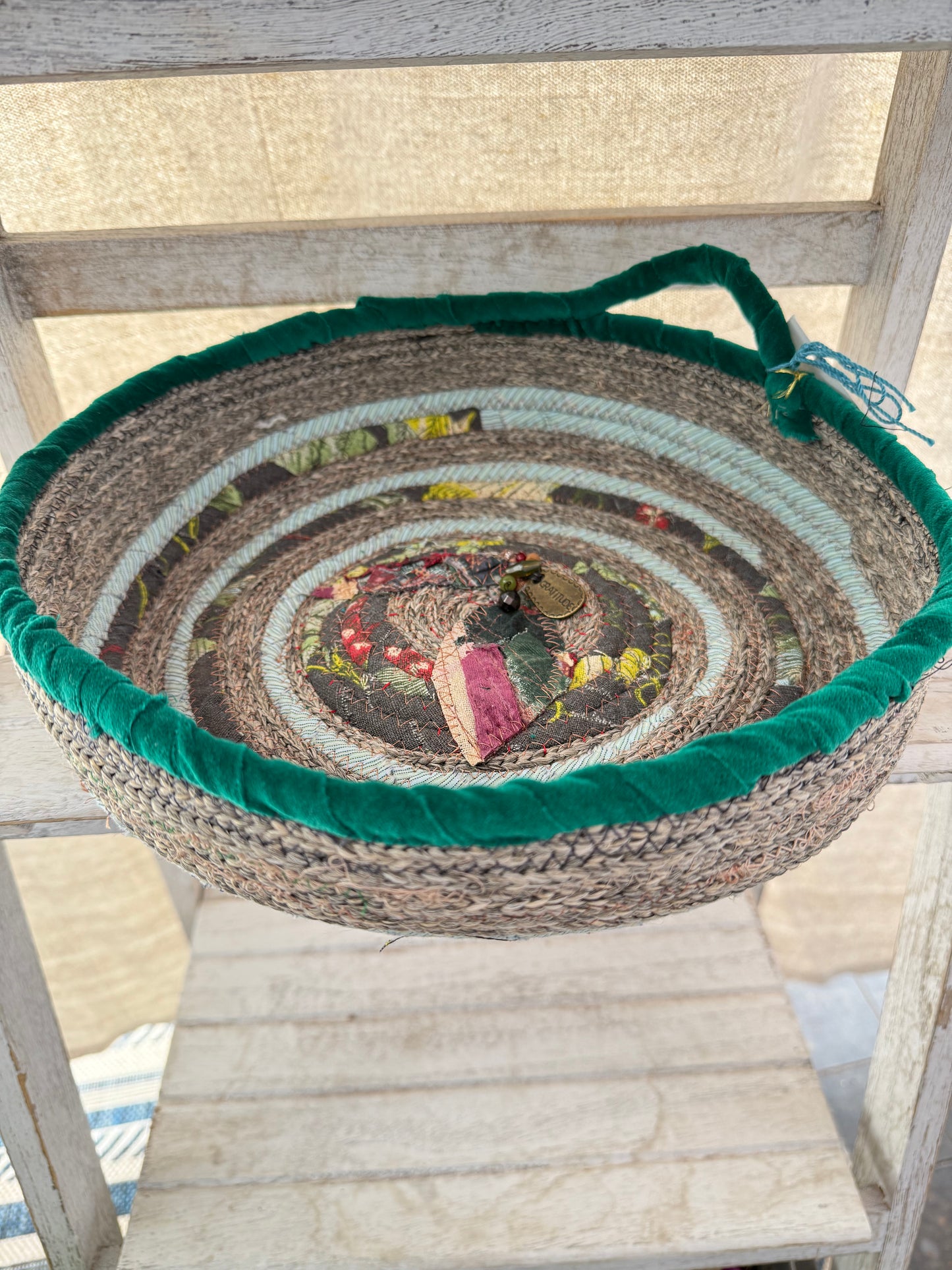 Emerald mist rope basket/ tray