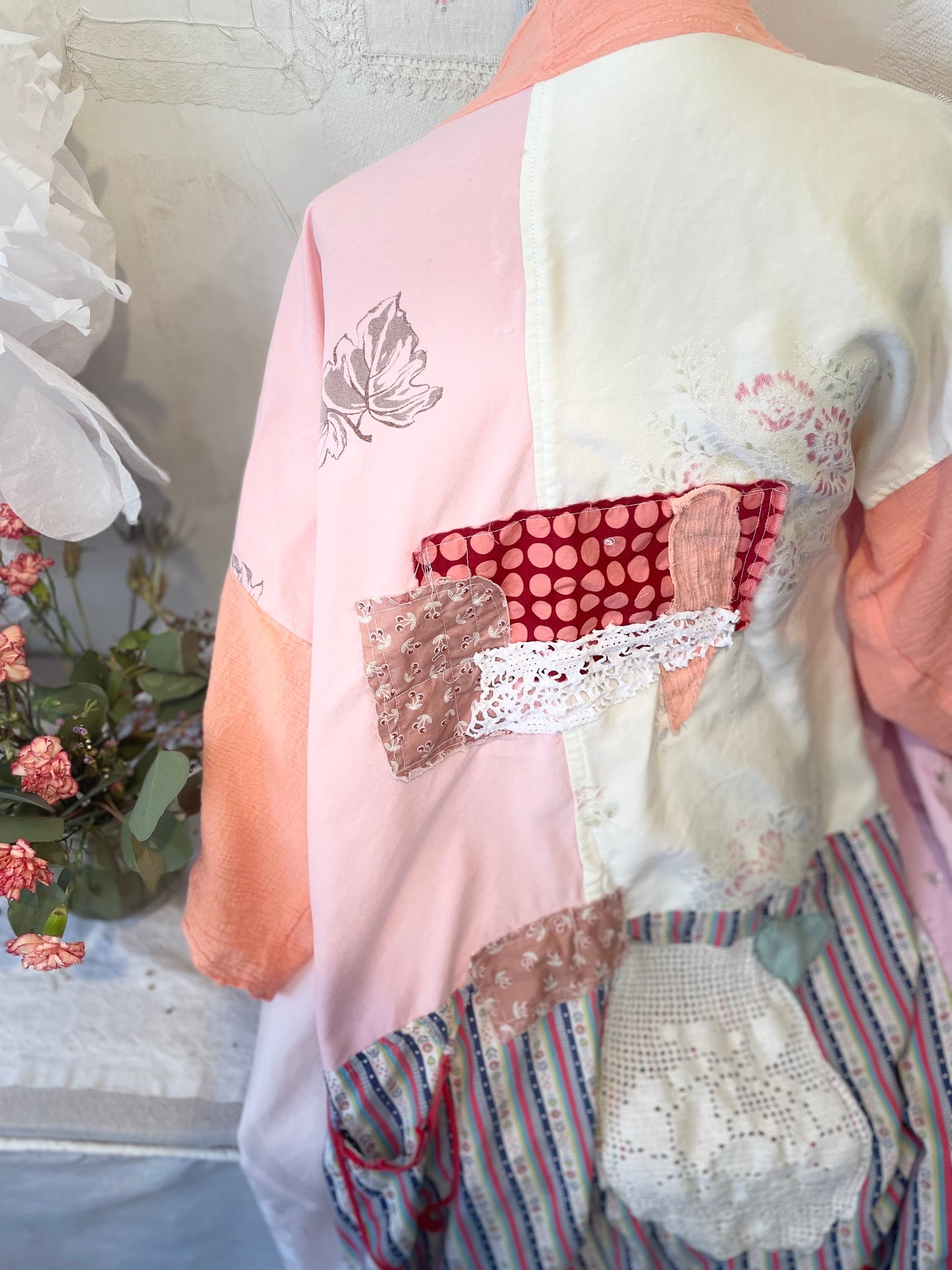 “Peaches” Up-cycled Vintage Kimono