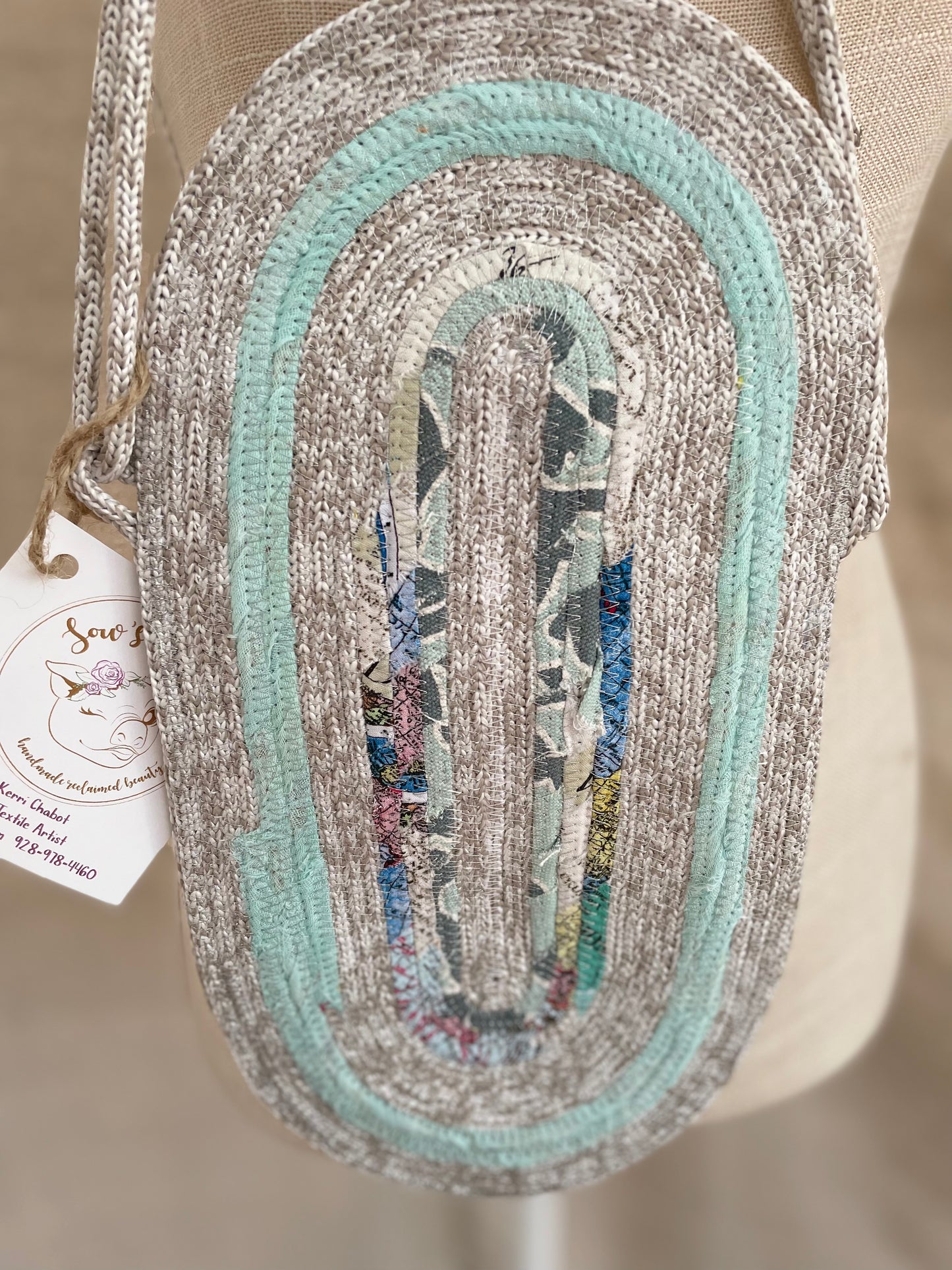 Lake mosaic clamshell crossbody